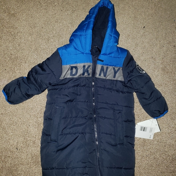 NWT DKNY baby boys navy blue snowsuit 6-9mos - Picture 3 of 9
